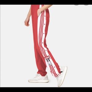 Adidas red snap athletic pants